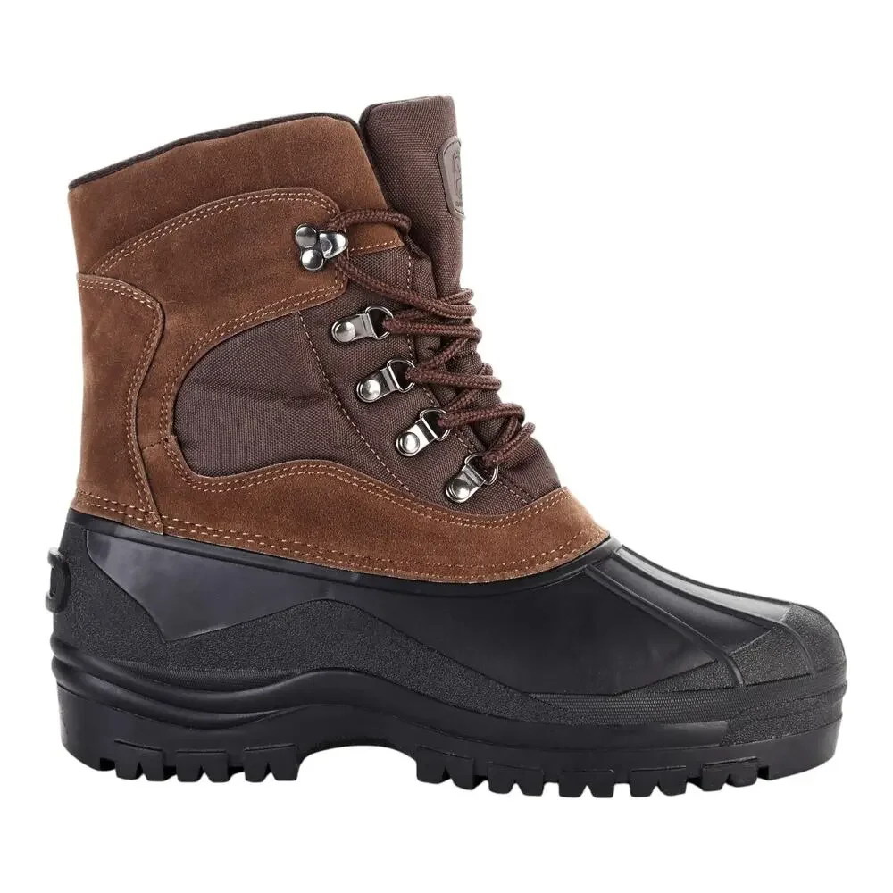 POLAR RANGE Men's Peak Waterproof Cold Weather Snow Boots Brown Size 11